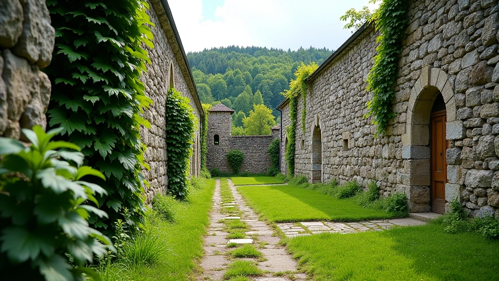 Seni pils mūri ar skārdām un lapām, pieveļi augstumā, skaidrs pavasara laiks